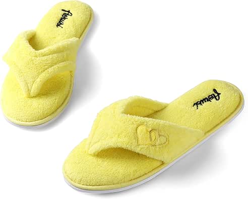 fluffy slippers yellow