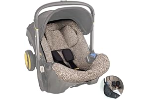 UKJE Protective Car Seat Stroller Cover Compatible with Doona Car Seat - Protector, Cotton Cover, Infant Car Seat Liner - Newborn Car Seat Accessories - Easy to Clean - Easy to Install (Beige Leopard)