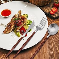 Silverware Set with black handle, Vanys 30 Piece