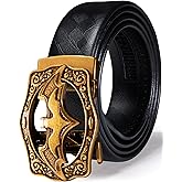Barry.Wang Designer Mens Belts Leather Ratchet 1 3/8" Adjustable Sliding Buckle Dress Belt Automatic Strap Golf Business