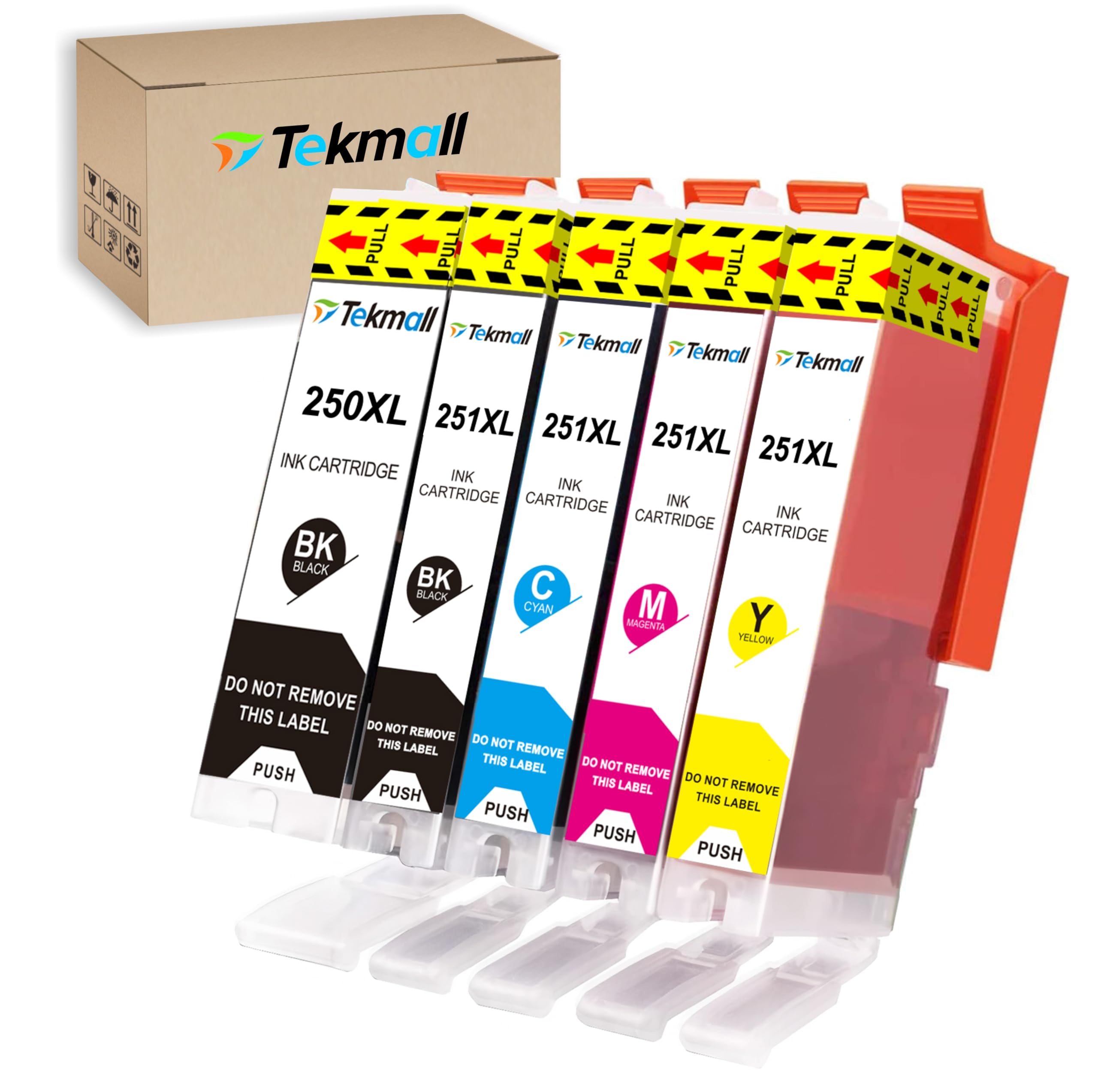 Photo 1 of Tekmall PGI-250XL CLI-251XL PGI250XL Compatible Ink Cartridge 5 Color Value Pack, for Canon 250 and 251 Ink Cartridges MX722 MX922 MG6320 MG6620 MG7120 iP7220 iP8720 iX6820 MX722 MG5520 Printers