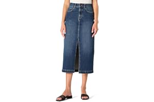Amazon Essentials Women's Low Stretch Regular-Fit High-Rise Long Jean Skirt