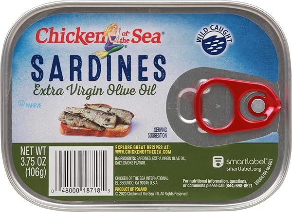 CHICKEN OF THE SEA SARDINES IN OLIVE OIL, 3.75 OZ