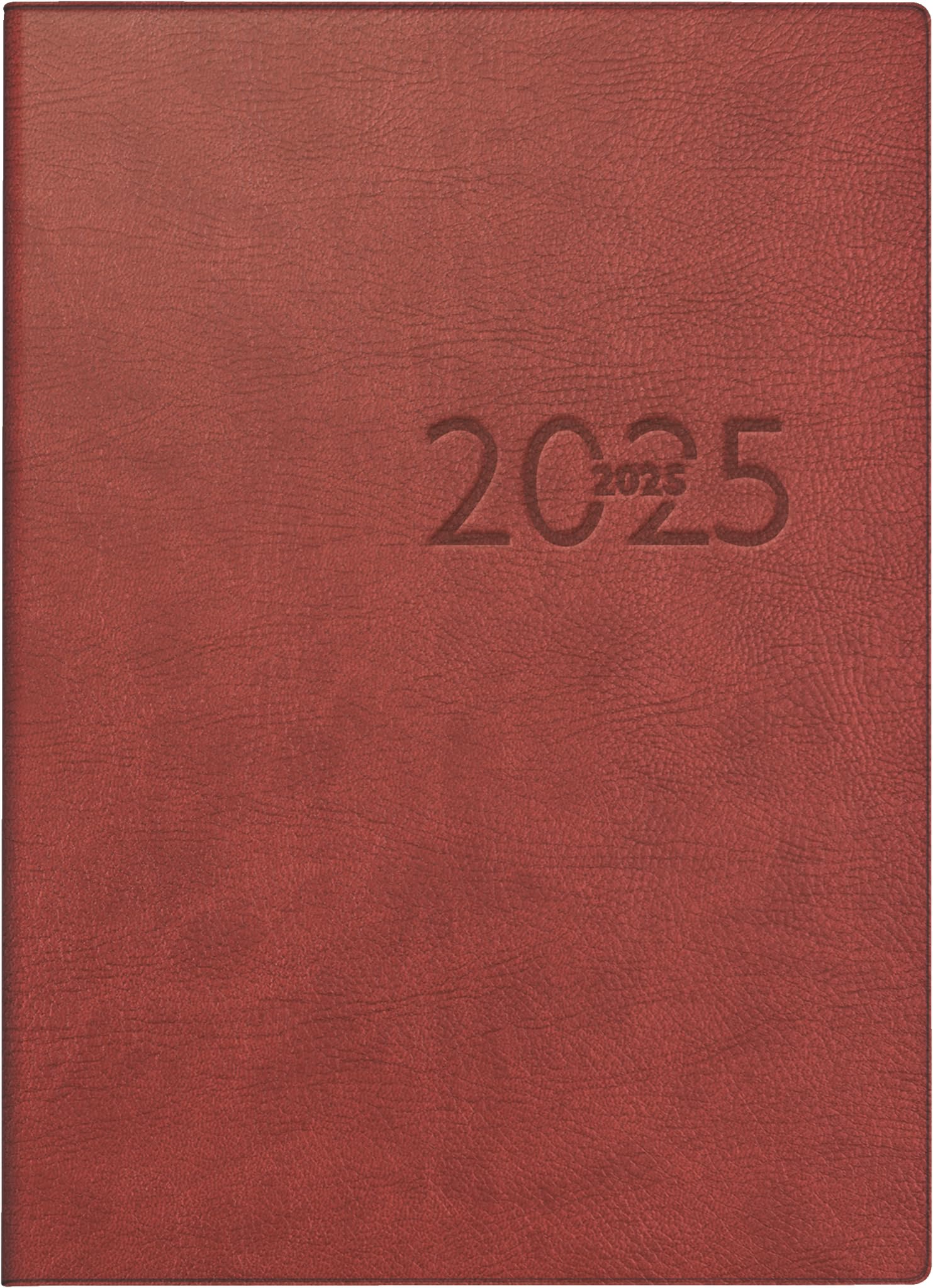 rido/idé Pocket Diary Model Perfect/Technik I (2025), 2 Pages = 1 Week, A6, 208 Pages, Faux Leather Cover, Bordeaux