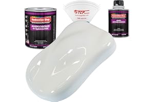 Restoration Shop - Pure White Acrylic Urethane Auto Paint - Complete Quart Paint Kit - Professional Single Stage High Gloss Automotive, Car, Truck Coating, 4:1 Mix Ratio, 2.8 VOC