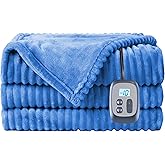 Electric Heated Blanket Full Size 72"x84", Soft Flannel Fabric, LCD Display 10 Heat Settings with 1-12H Timer & Overnight Safe, Bed & Couch, Machine Washable, Sky Blue