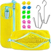 Mowtential Shoe Washing Machine Bag（2 Pack）- Reusable Shoe Washing Machine Bag, With 2 Drying Racks 12 Cleaning Ball, Sneaker Tennis Cleaner Kit, Quick Clean for Busy Families-Yellow