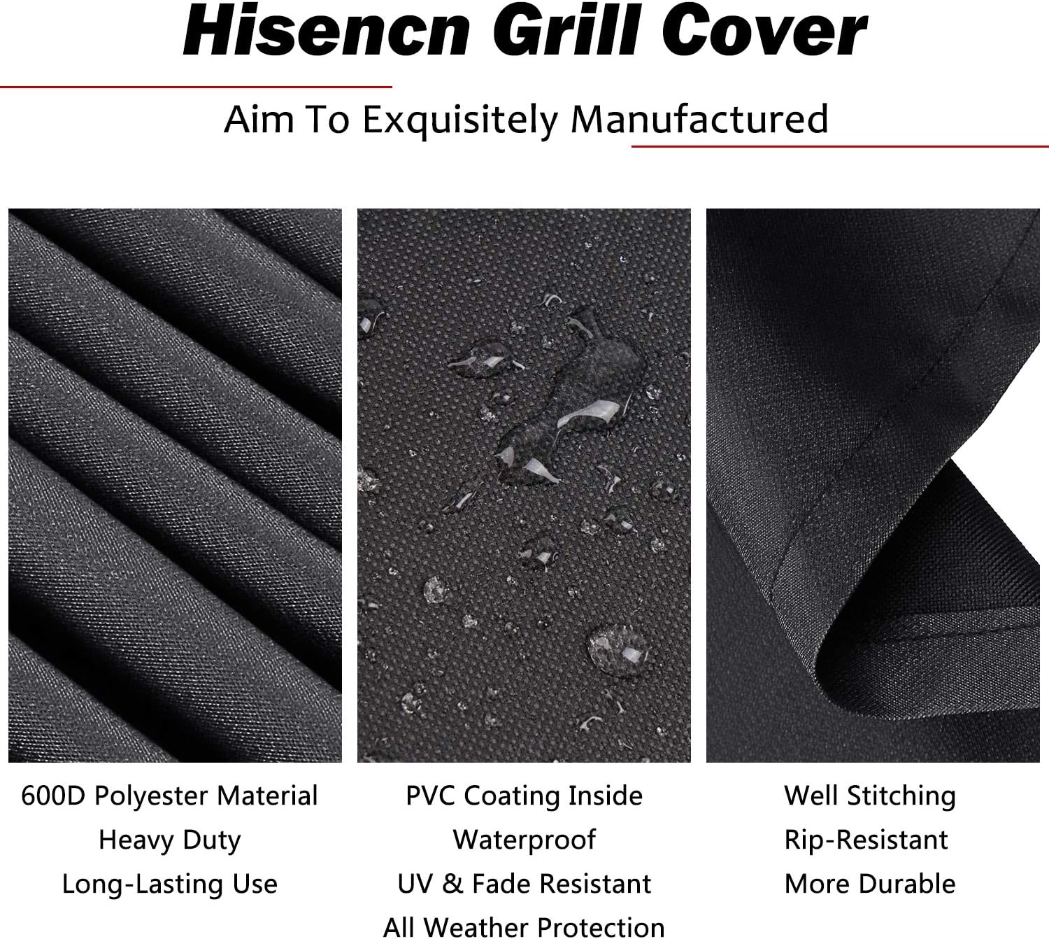 Hisencn 36 inch Griddle Cover for 36" Blackstone Griddle Cooking Station and Most 4 Burner Flat Top Grill Griddle, 600D Heavy Duty Waterproof Canvas Gas Grill BBQ Cover with Support Pole : Garden & Outdoor
