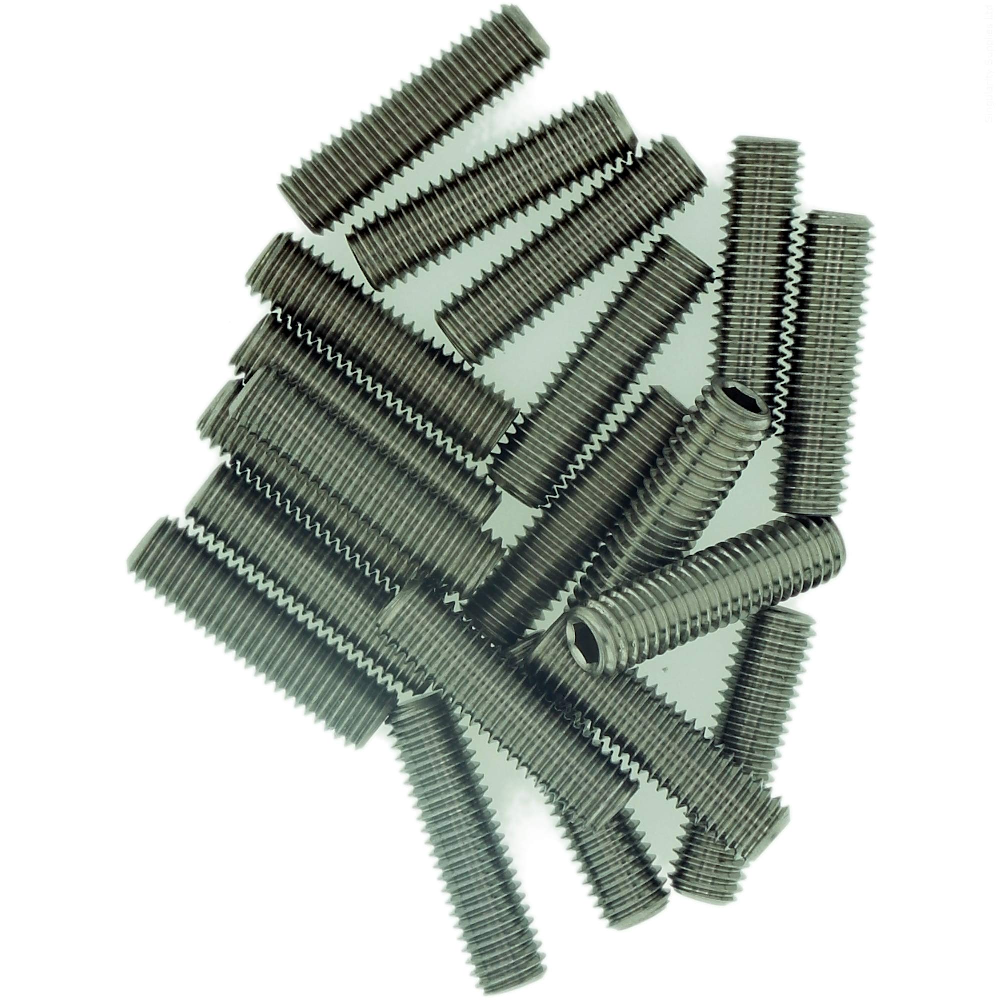 M10 (10mm x 16mm) Hex Socket Grub Screw (Flat Point) - Stainless Steel (A2) (Pack of 20)