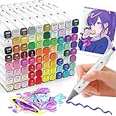 YAWAHOME Alcohol Markers - 80 Set Coloring Markers for Adult Coloring Books, Professional Permanent Blending Marker Pens Artist Sets for Drawing Painting Sketching Illustration Kids Gifts