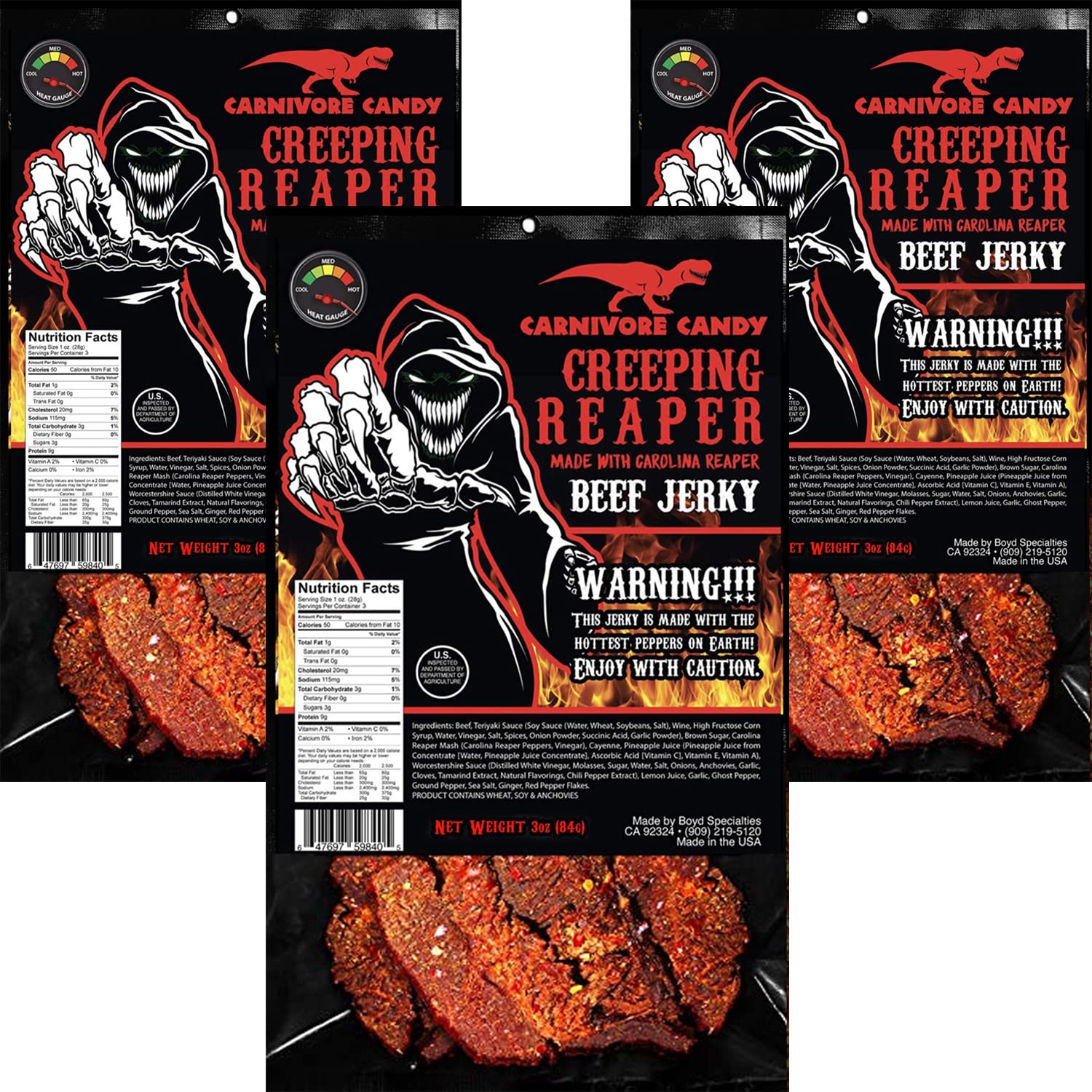 “Creeping Ghost” Carolina Reaper Jerky Beef