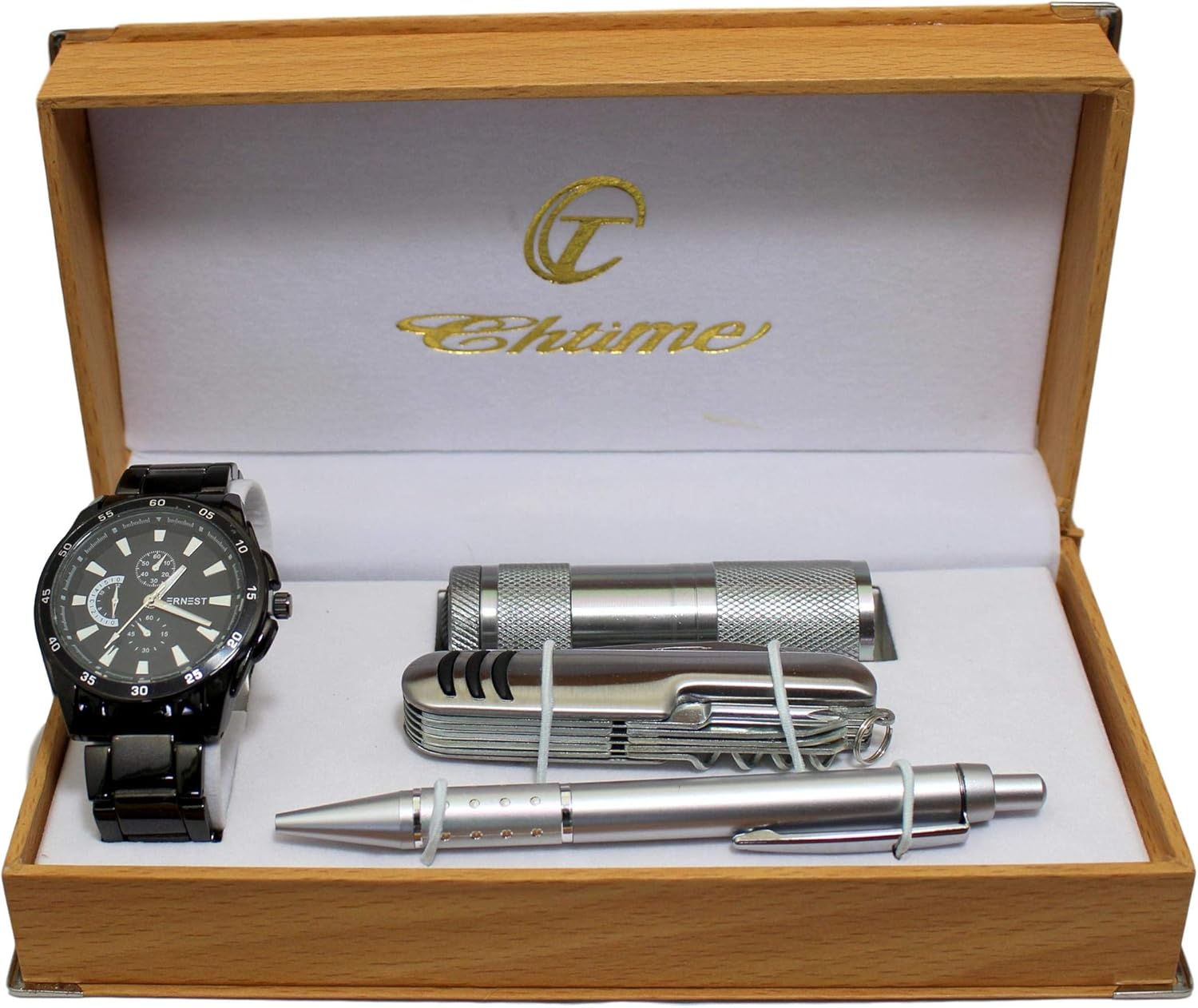 Caja Regalo Reloj Hombre bolígrafo Cuchillo Suizo y Linterna: Amazon.es: Relojes