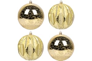 5TH LILY Extra Large Hanging Shatterproof Tree Ball Clear Christmas Ball Ornaments Decorative Mercury Ball with Tree Ornaments Hooks for Xmas Holiday Wedding Decoration