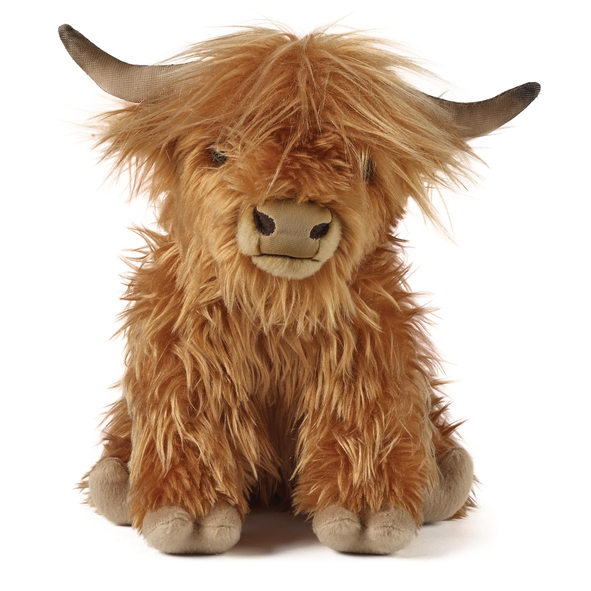 Living Nature Highland Cow Brown Soft Toy Farm Toy | Soft Toy Gift for Kids | 22 cm