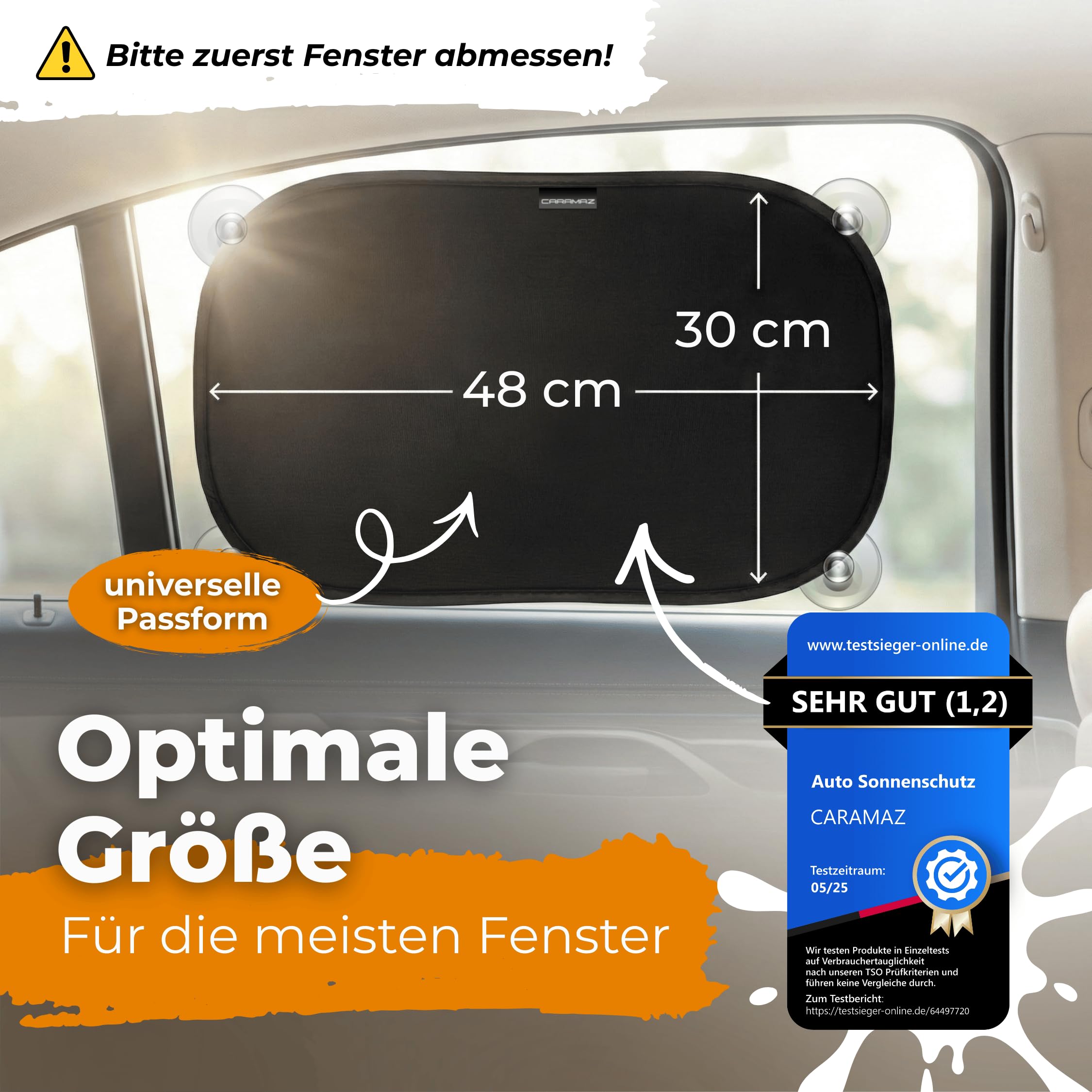 CARAMAZ Sonnenschutz Auto Baby mit zertifiziertem UV Schutz, universell passend 48 x 30 cm, 2 Stück Sonnenblende, mit Saugnäpfen, Motiv: Grün-Turtle 6