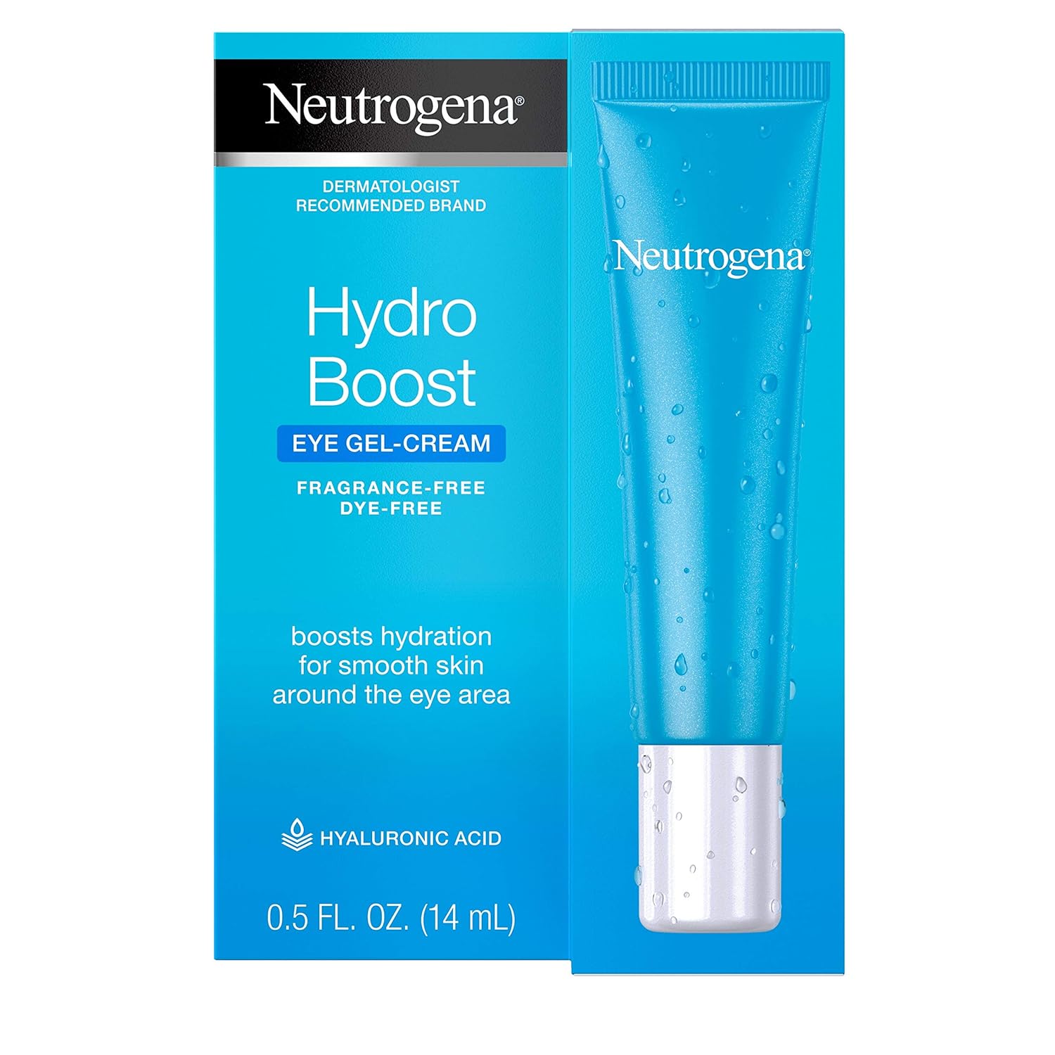 Neutrogena Hydro Boost Hydrating Gel Eye Cream with Hyaluronic Acid, Dermatologist Recommended Water Gel Under-Eye Cream, Oil-, Dye- & Fragrance Free, 0.5 fl. oz: Beauty