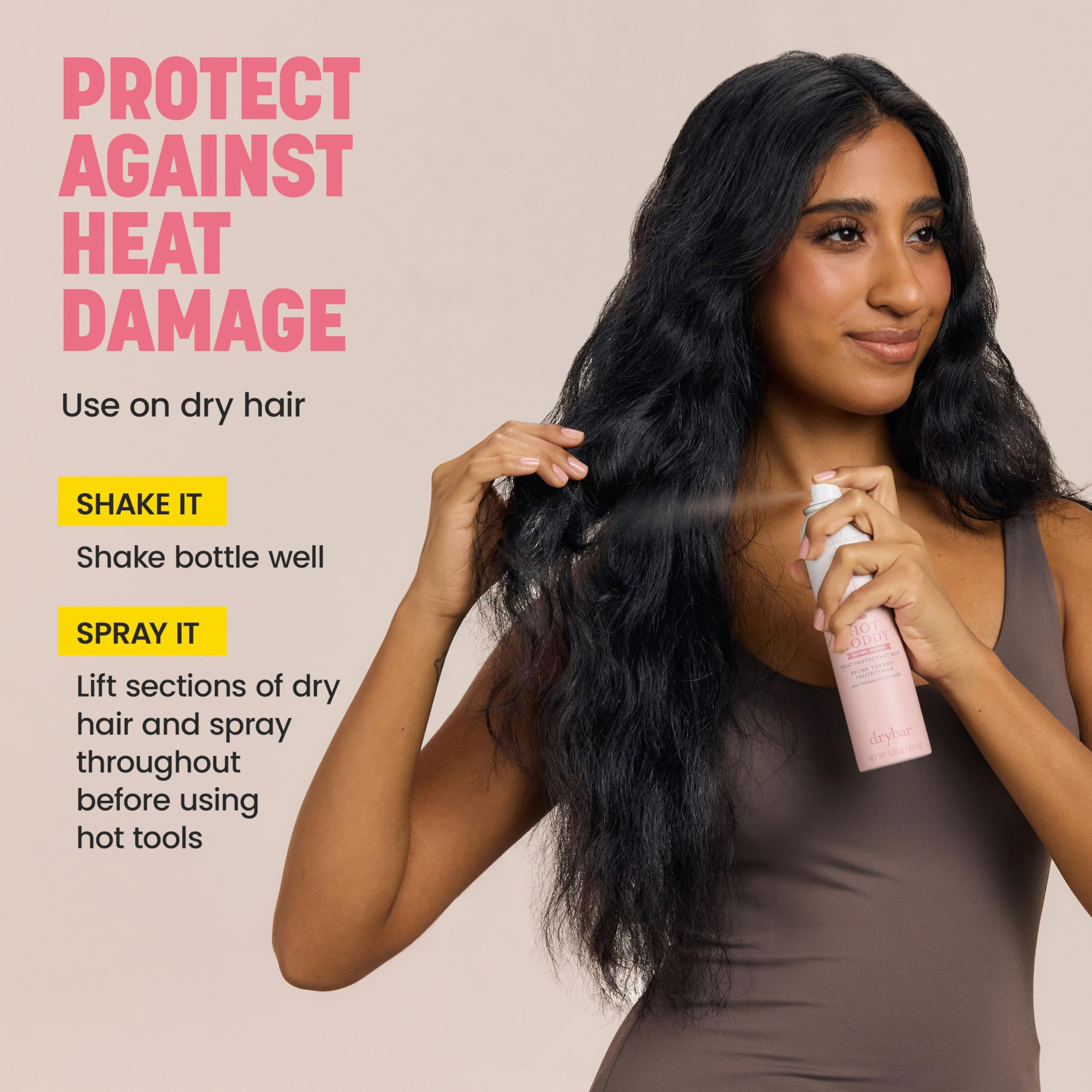 Drybar Hot Toddy Heat Protectant | Lightweight Formula for Hair, Protects from Heated Styling, Straightening and Styling Irons