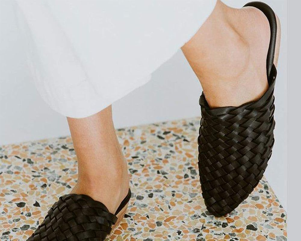 woven mule sandals