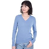Cashmeren Women’s Basic V-Neck Sweater 100% Pure Cashmere Long Sleeve Classic Pullover