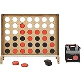 Giant Four In A Row Game - This Giant Garden Game features a beautiful 80cm x 70cm English ash face and mango wood legs and bar guard. Comes with 42 plastic coins and a nylon storage bag for the coins. Connect 4 in a row to win.