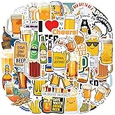 PAOPOORUI Funny Beer Stickers, 55PCS Vinyl Waterproof Cute Cup Stickers for Water Bottles, Beer Glass, Laptop, Phone Case