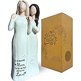DUDULOVY Gifts for Mom from Daughter,-7.5” Mother Daughter Embracing Sculpted Hand-Painted Figurine-Birthday Christmas Mothers Day Present for Mothers