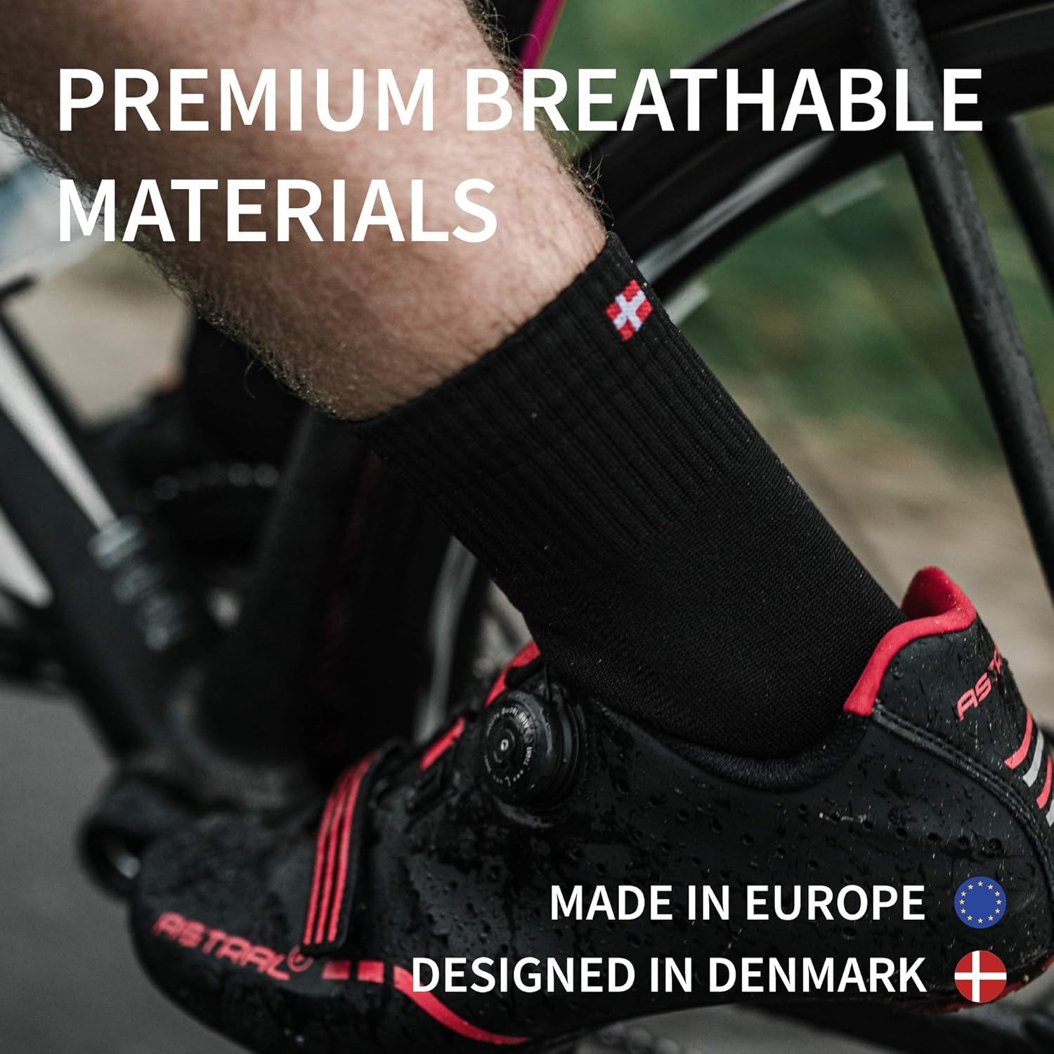 DANISH ENDURANCE Cycling Socks for Men & Women, 3 Pack Regular Ankle Crew Breathable Bike Socks for Mountain Biking: Clothing