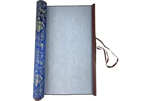 Flylin Calligraphy Cloth, Reusable Chinese Calligraphy Practicing Tool Magic Water Painting Paper Ten Thousand Times Writing Cloth Scroll for Home School (Blue)