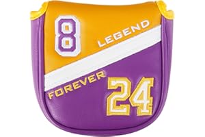 LZFAN Golf Club Head Covers Driver Fairway Wood Hybrid Mallet Blade Putter Golf Club Headcover Protector Embroidered Leather No.24