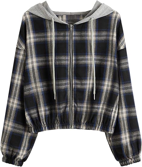 plaid hoodie women's