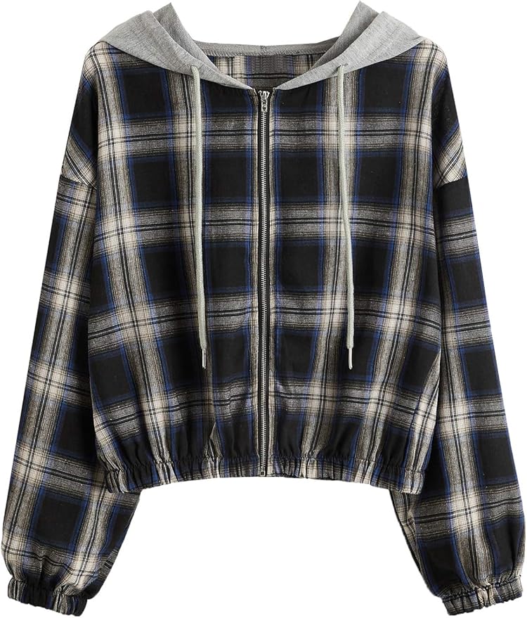 SOLY HUX Women's Plaid Crop Shacket Jacket Coat Button Down Long 並行輸入品 : SOLY HUX Women\u0027s Summer Short Set 2 Piece Plaid Crop