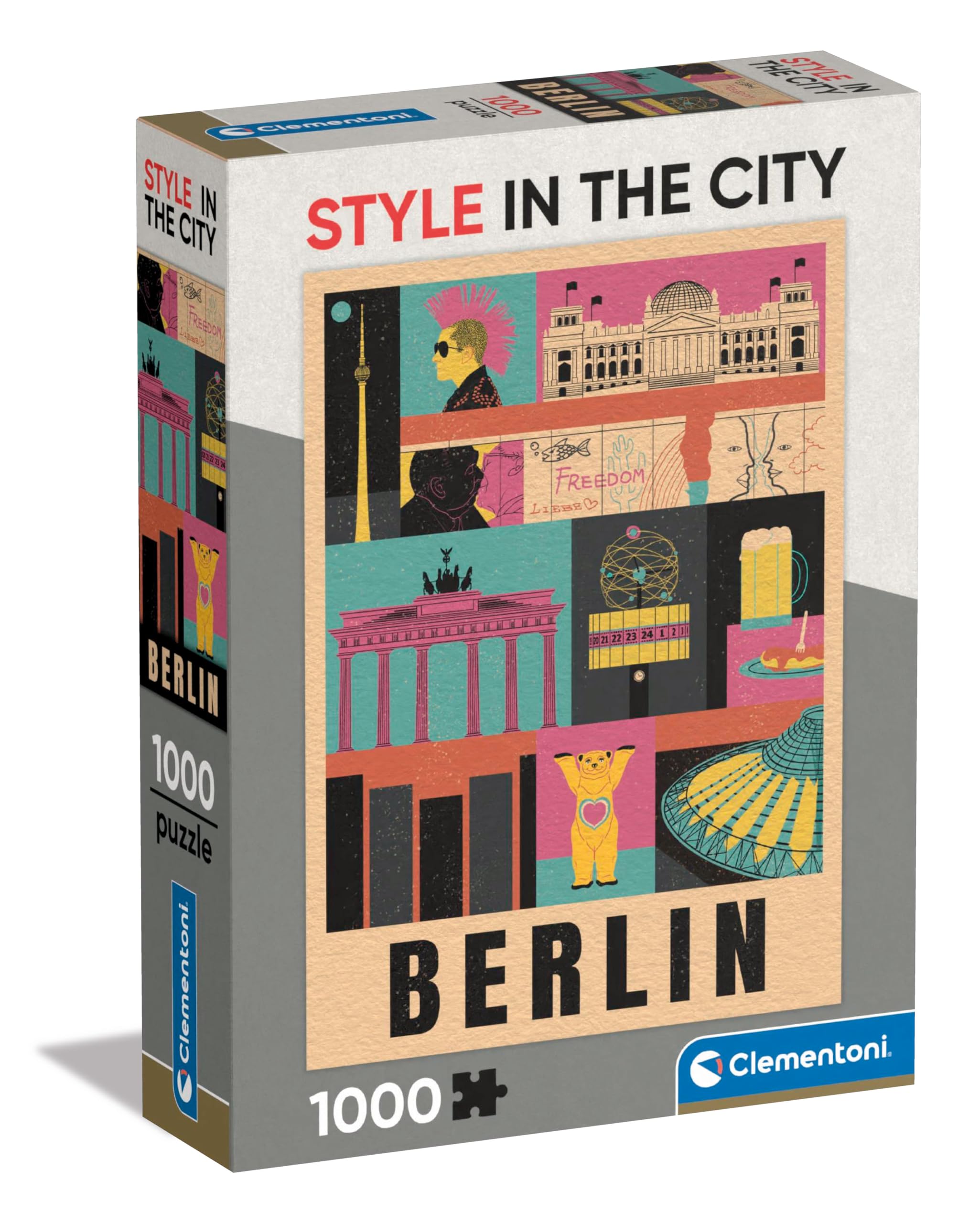 Clementoni Jigsaw Puzzle Berlin 1000 Pieces Style in the City - Puzzle For Adults 14-99 Years, Gift For Men/Women, Illustrated City, Berlin, Puzzle Art, Made In Italy, 39845