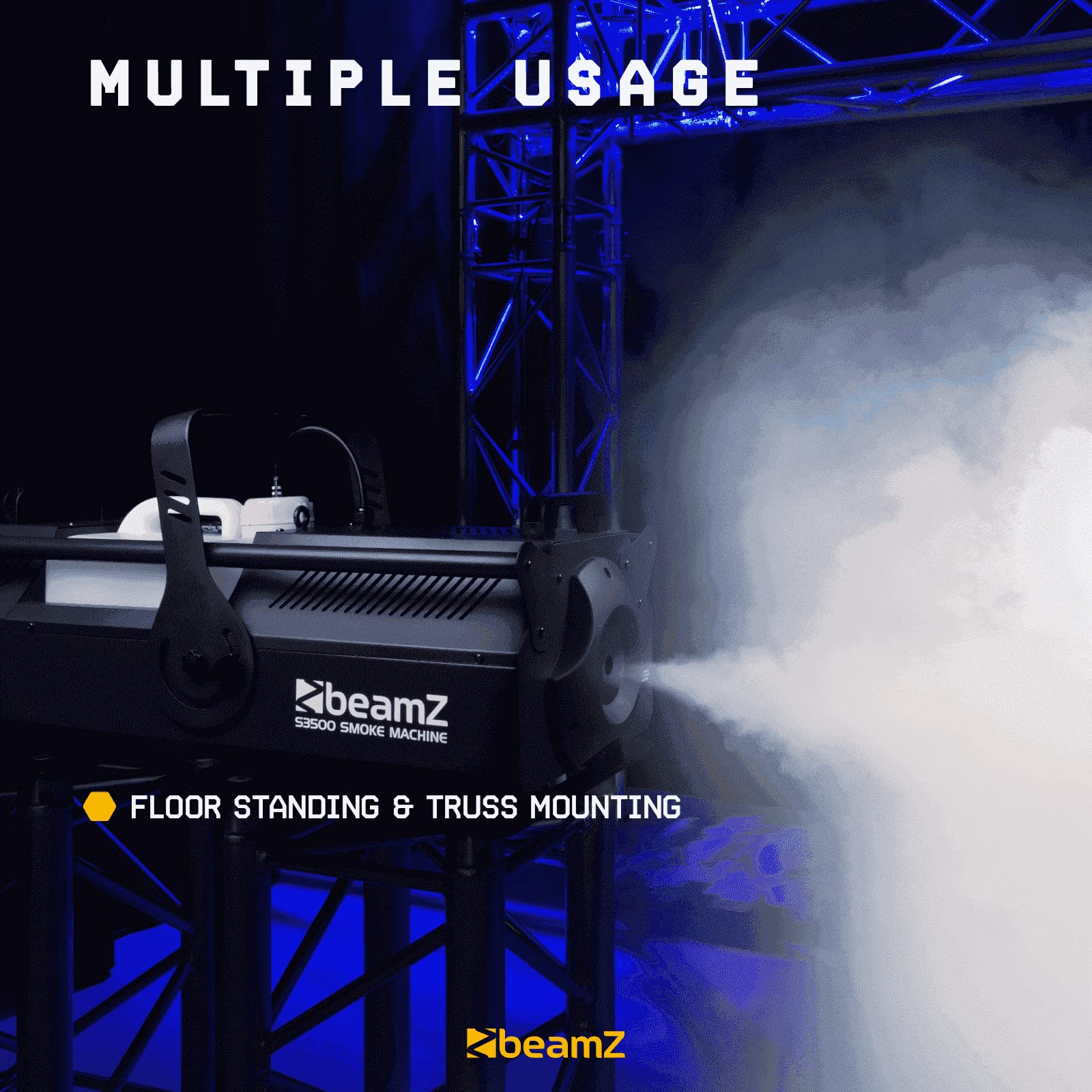 BeamZ S3500 Nebelmaschine DMX, 3500 Watt Kraftvolle Rauchmaschine mit Timer & Intervall, Fernbedienung, Display Bedienfeld, 10 Liter Tank - für Große Events, Clubs, Bars Hochzeiten, Festivals 8