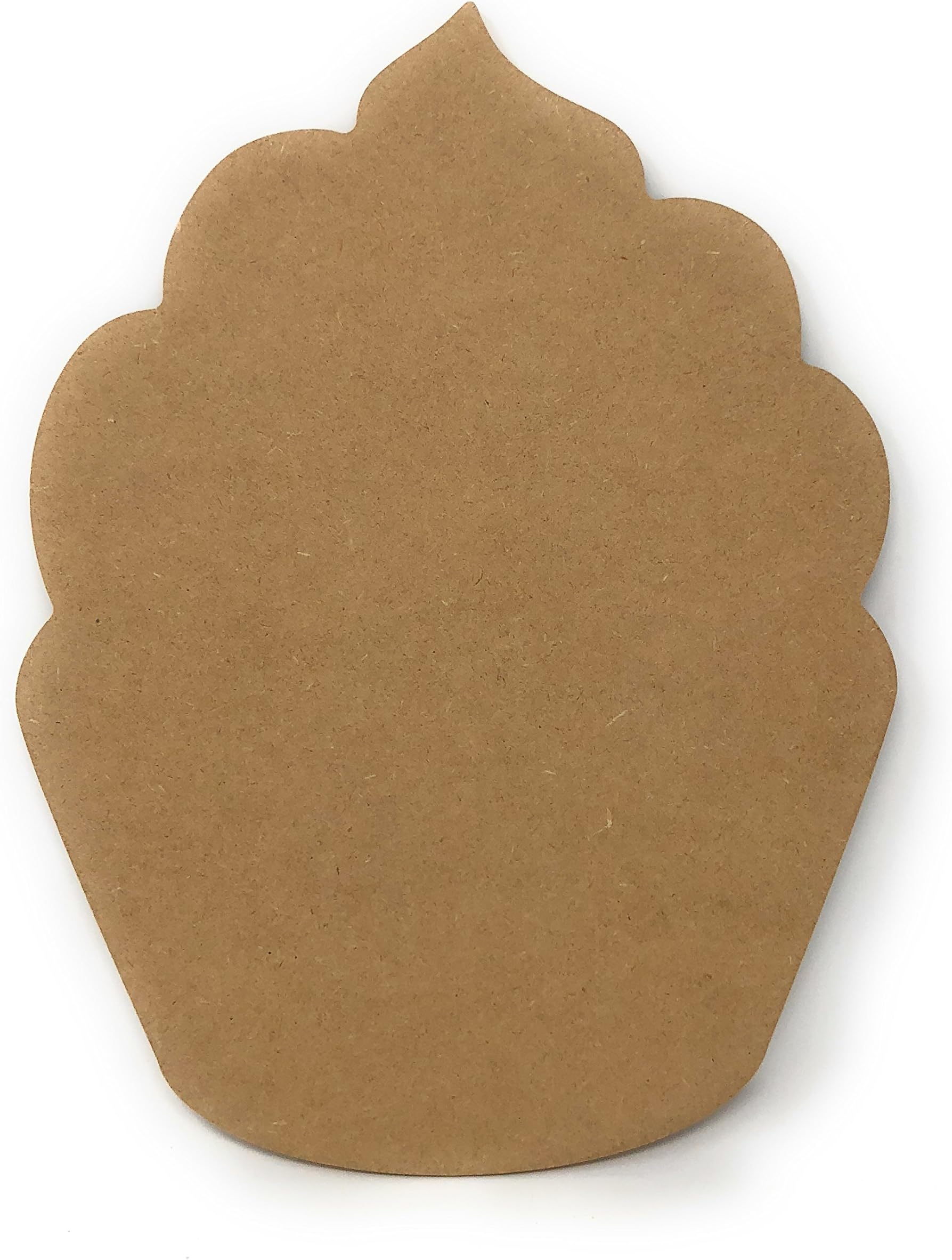 Wooden 12" Cupcake Cutout Unfinished MDF Cupcake Craft Cutout Shape (12")
