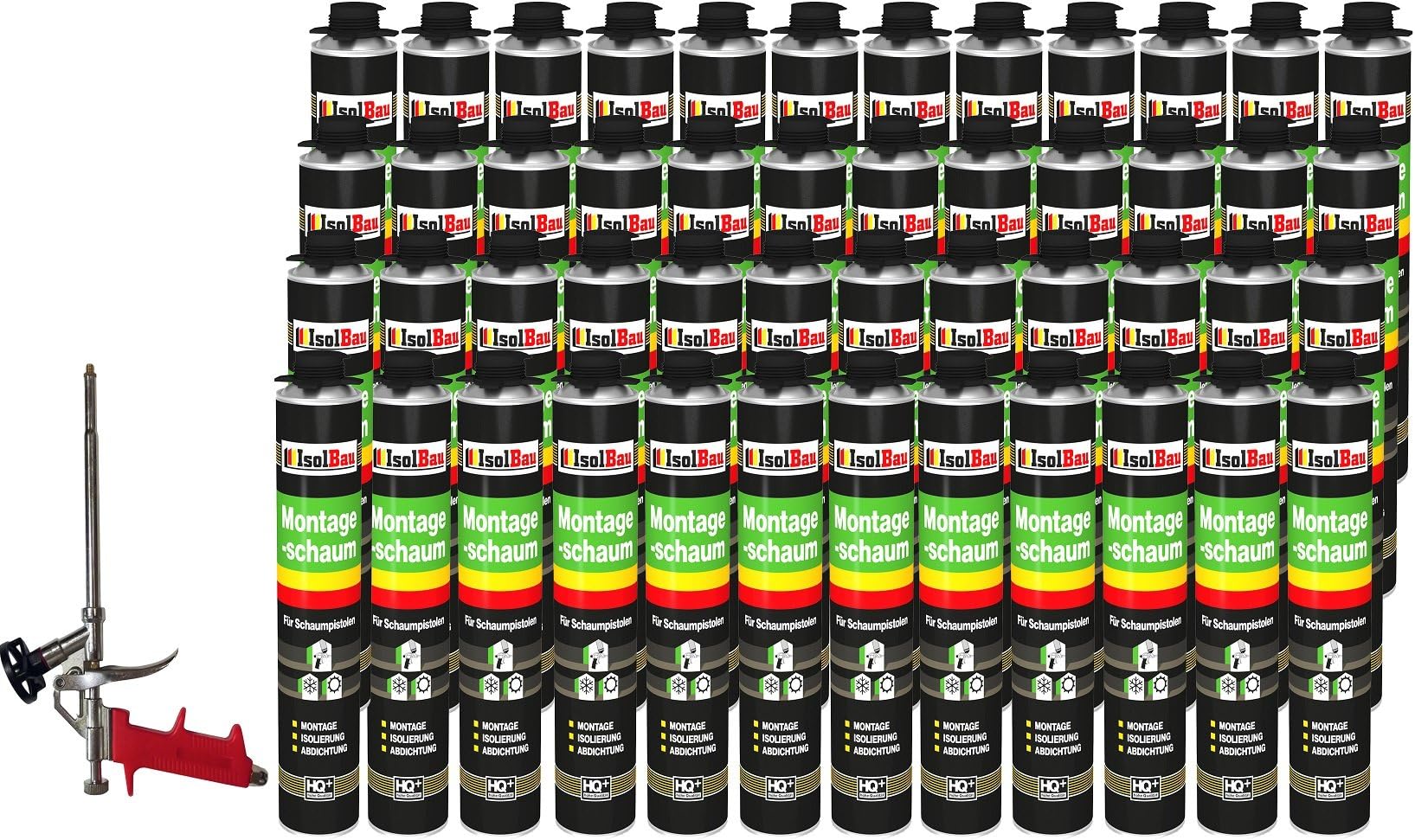 Set Expanding Foam Expanding Foam Gun Foam 48 Cans 750ml 1 K PU Foam + Foam Gun