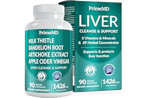 PRIMEMD 32-in-1 Liver Support Supplement with Milk Thistle, Silymarin, Artichoke Extract & Beetroot Powder – Comprehensive Wellness Formula – 1426mg (90ct)