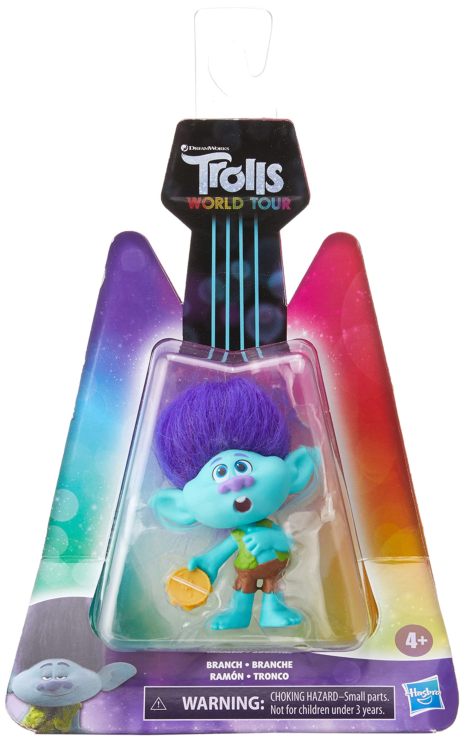 DreamWorks Trolls World Tour Branch Doll with Tambourine, Trolls World Tour Toy