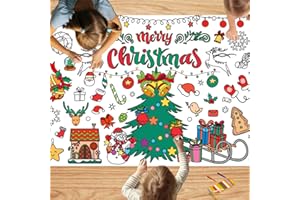 Artlunar Christmas Giant Coloring Poster & Tablecloth – 31 x 72 Inches Jumbo Paper Coloring Banner for Kids' Christmas Crafts Gifts, Activities, Toys, Parties and Classroom Decor