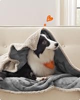 Feandrea Waterproof Sherpa Fleece Dog Blanket XL 152 x 127 cm Gray view 4