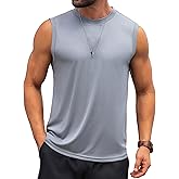 KAWATA Men's Tank Top Sleeveless Tee Muscle Workout Gym Shirts Lightweight Athletic Running Bodybuilding Shirt