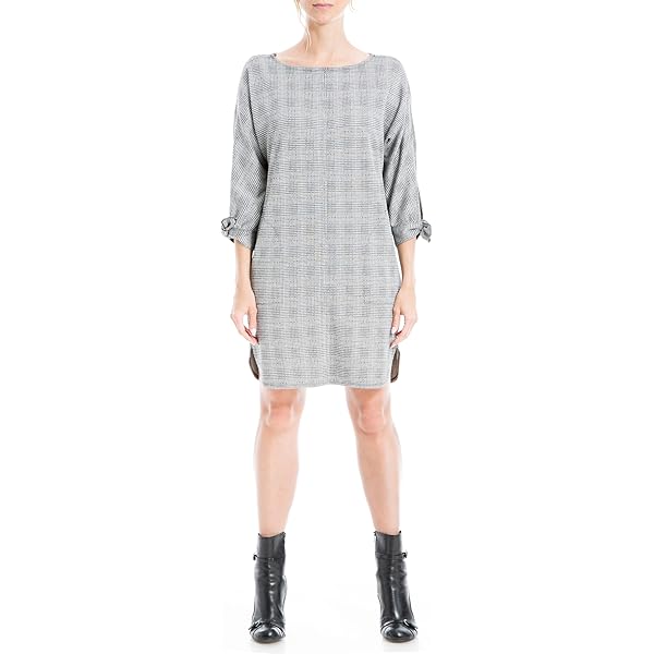 Max Studio London Womens Faux Suede Below Knee Special Occasion Dress Black  M at Amazon Women's Clothing store