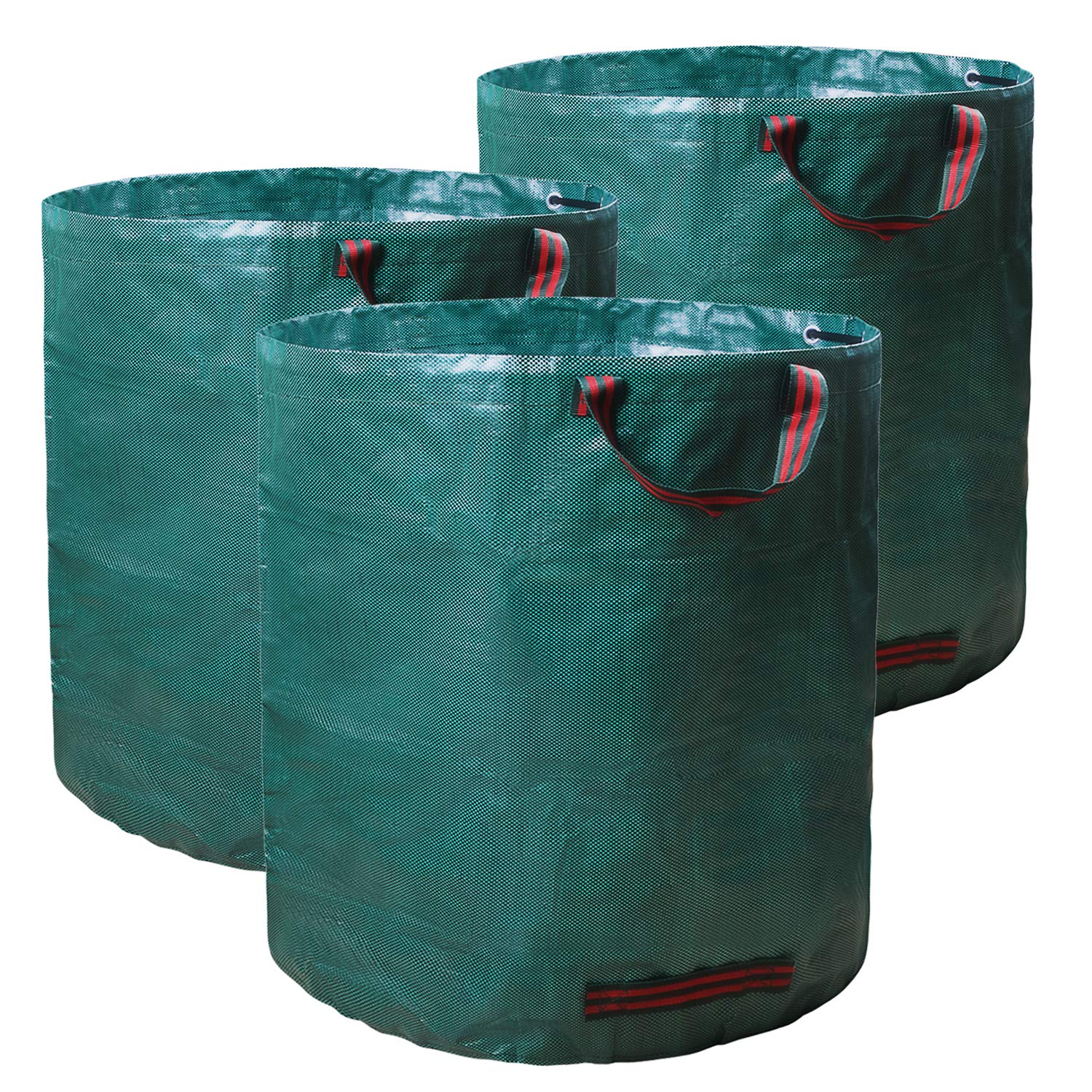 pack of 3 Garden Waste Bags Rubbish Grass Sack Waterproof 272 Liters H76cm,D67cm