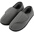 LongBay Men's Memory Foam Diabetic Slippers Comfy Warm Plush Fleece Arthritis Edema Swollen House Shoes
