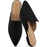 Ecetana Womens Mules Flats 2026 Pointed Toe Dressy Slip On Work Shoes for Business Comfortable Casual Slides Backless Loafers