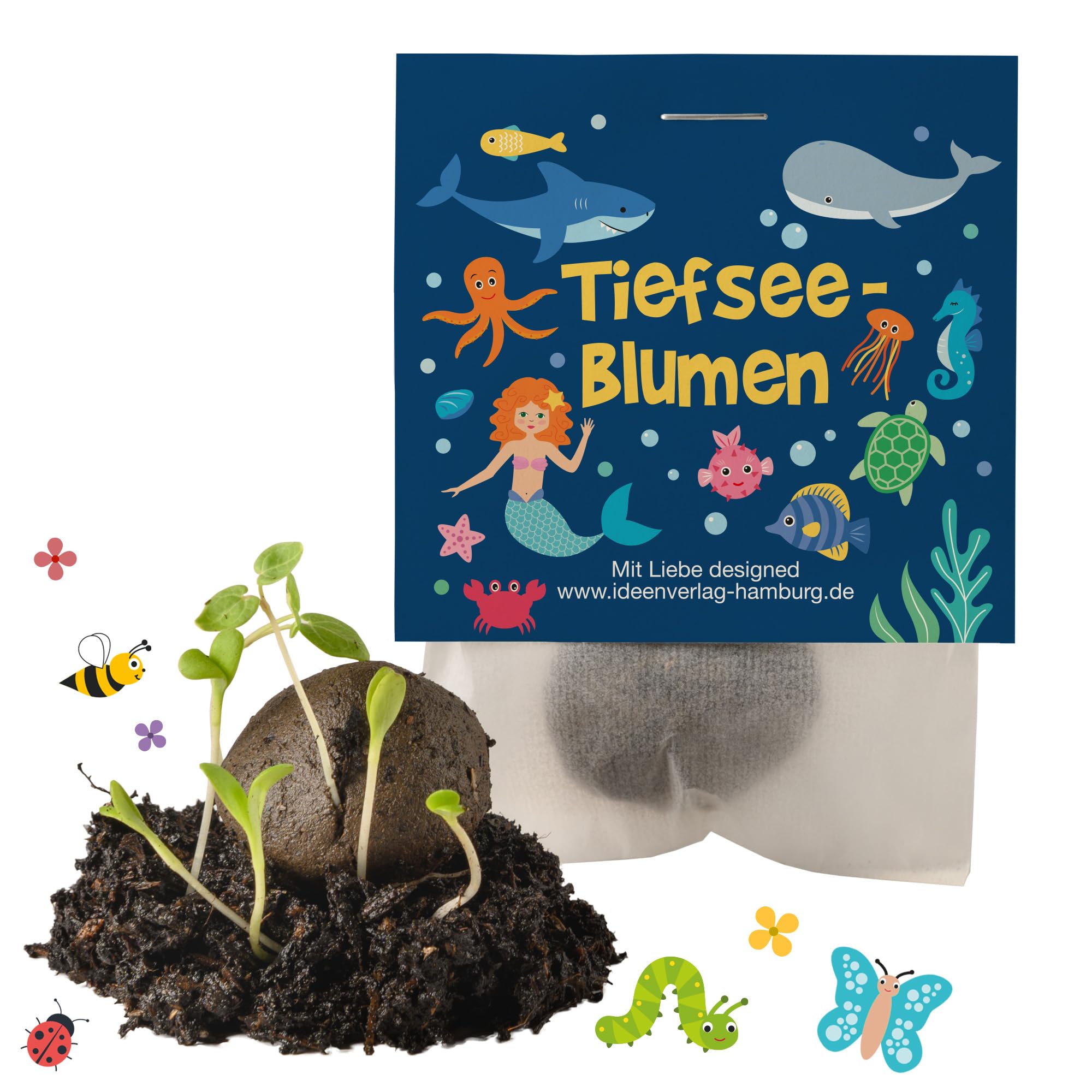 10 x "Deep Sea / Mermaid" seed bombs as party bags for children's birthday party / gift / seed bombs / flowers / party bags / gift bags / giveaways / birthday / seed balls