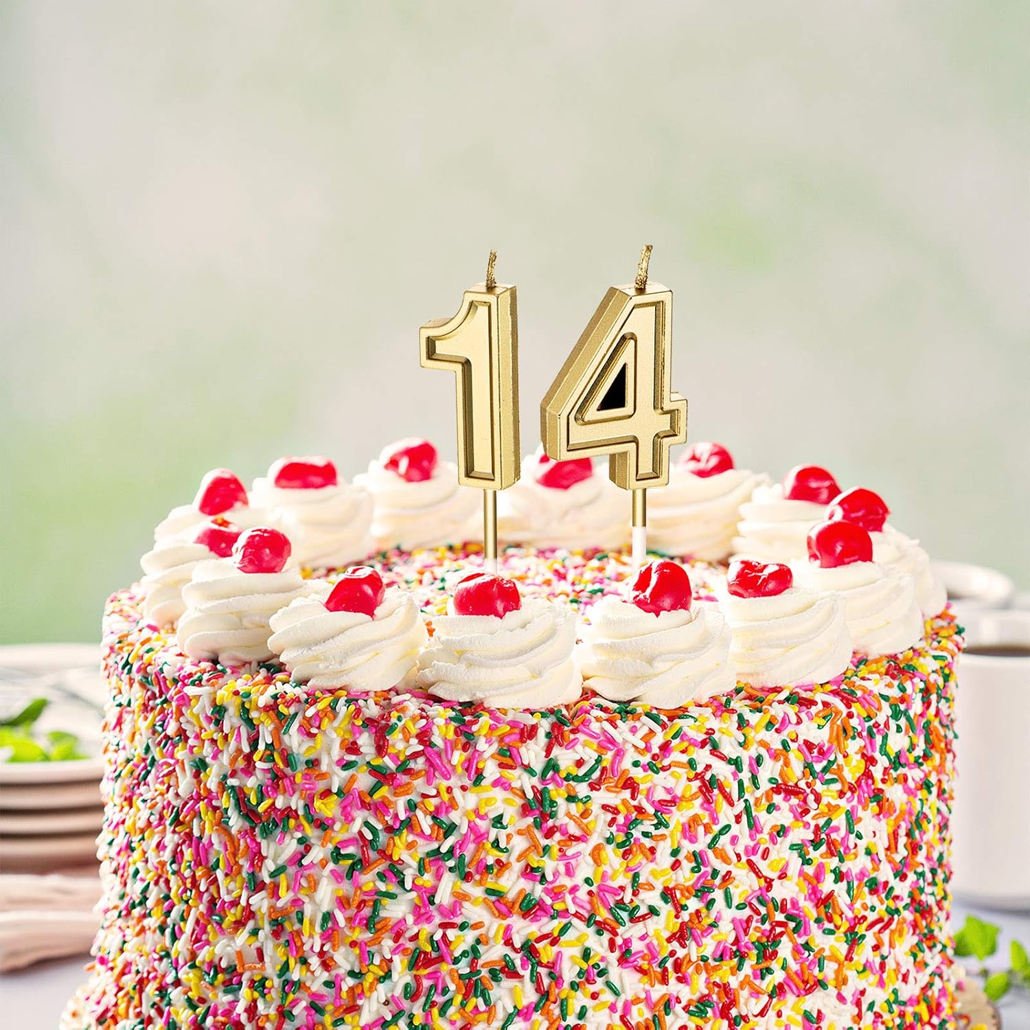 14th Birthday Candles Cake Numeral Candles Happy Birthday Cake Candles Topper Decoration for Birthday Wedding Anniversary Celebration Favor - Image 5