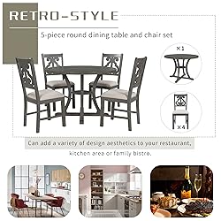 Harper & Bright Designs 5-Piece Round Dining Table