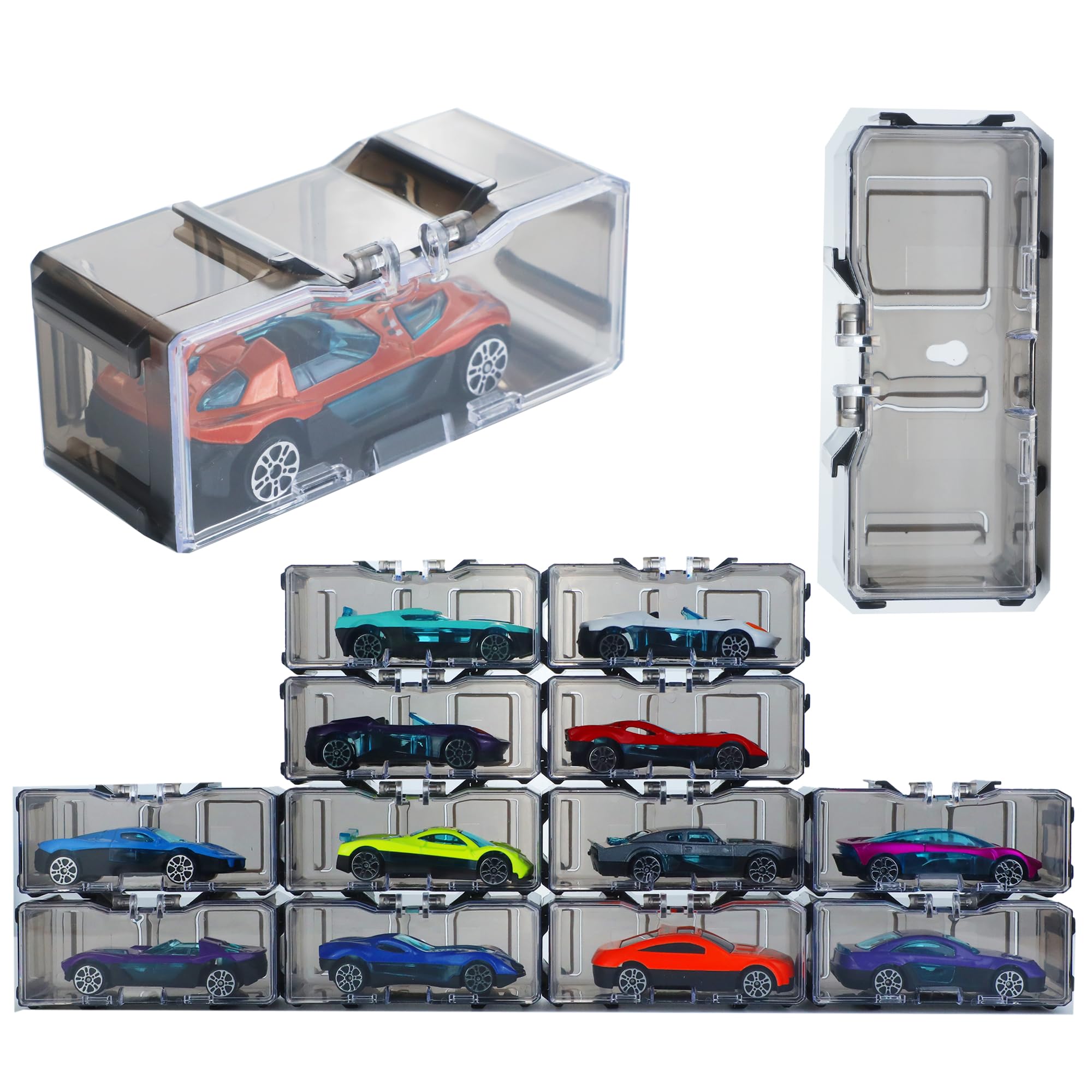 Photo 1 of 20 Pcs 1/64 Toy Car Display Organizer Storage Case for Hot Wheel Car,for Model and Matchbox Car,Clear Acrylic Dustproof Hot Toy Wheels Display Case