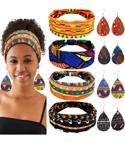 Amazon.com: Kente 3 Strand Headband | Orange Kente  display picture 1