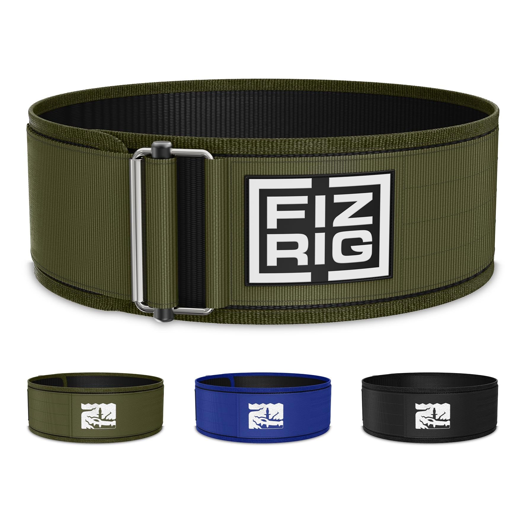 FIZRIG Self-Locking Weight Lifting Belt - High Performance Belt for Functional Fitness | Powerlifting | Olympic Lifting | for Men & Women | Premium Deadlift & Squat Training Belt (Green, S)